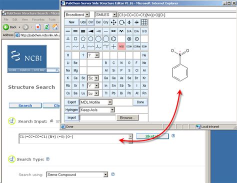 pubcam|pubchem search by structure.